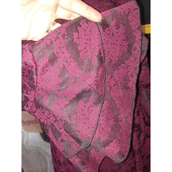My Michelle Maroon Fit Flare Dress with Decorative Arms Size Small - Picture 7 of 8